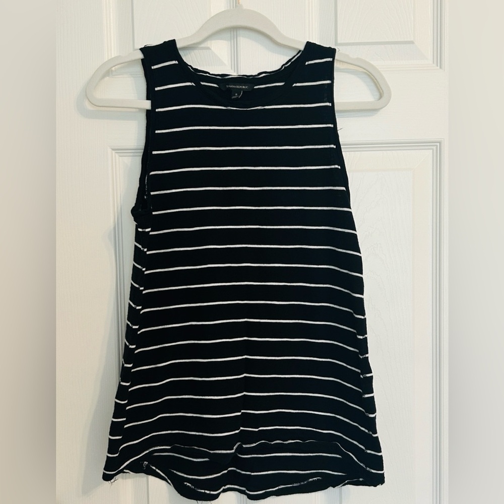 Banana Republic Black and White Striped tank top size small